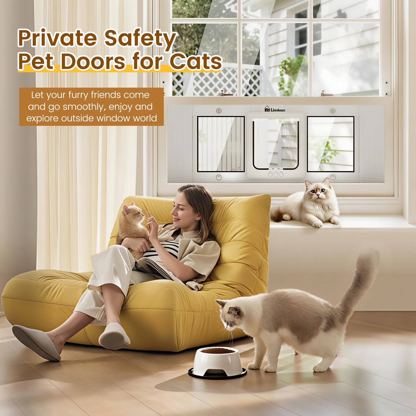 Clear-view HD glass window offers outside visibility and companionship with nature