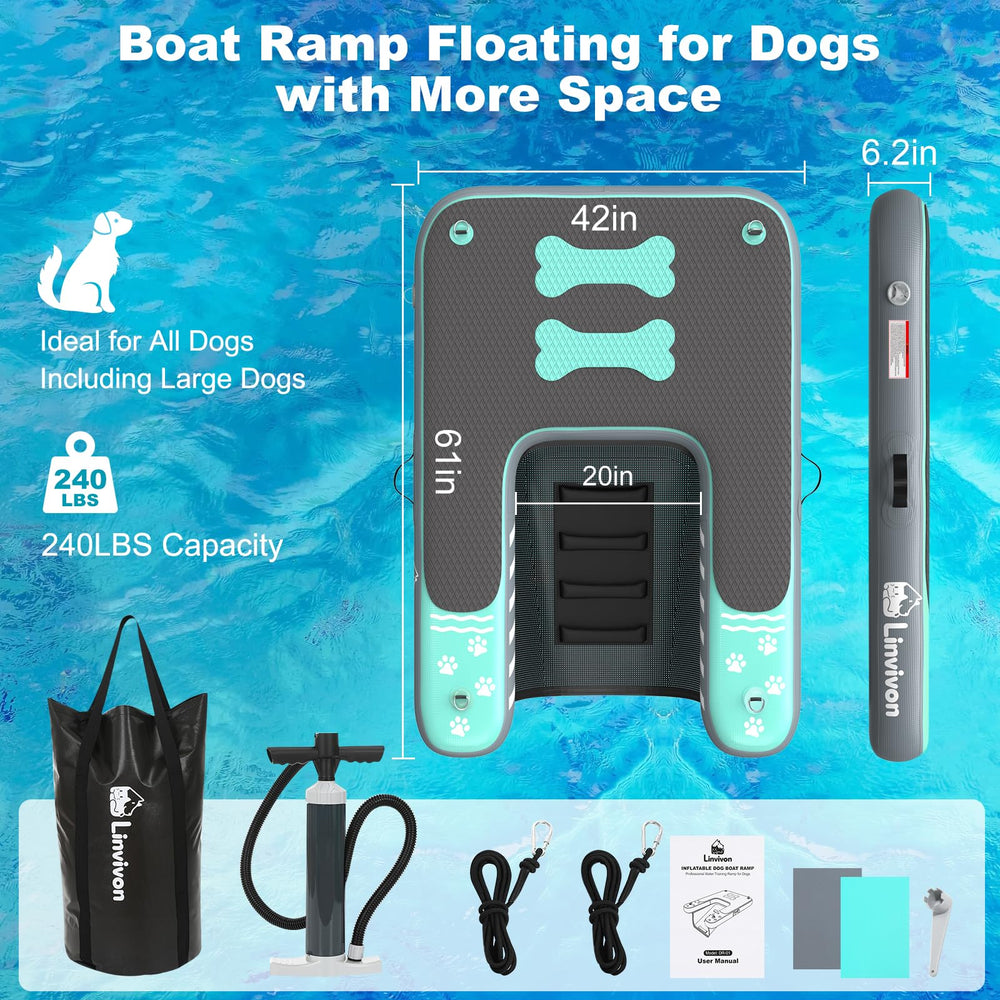 Linvivon includes pump, rope, and storage bag for quick setup
