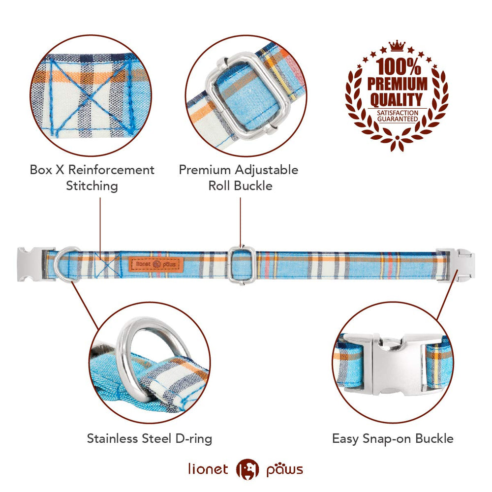 Lionet Paws cotton collar with alloy buckle for durable daily wear