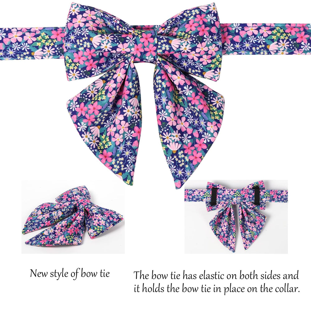 Lionet Paws spring wildflowers pattern collar for fresh walks.