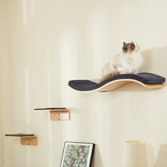 LIORCE cat wall shelf with two steps mounted for vertical play