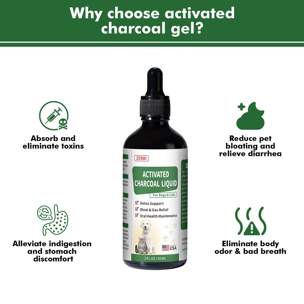 Liovsiso Activated Charcoal for Dogs liquid administration drops facilitates easy, mess-free dosing