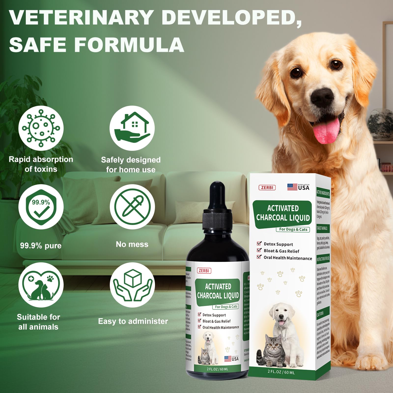 Liovsiso dog emergency kit activated charcoal image highlights ready-to-use pet first aid