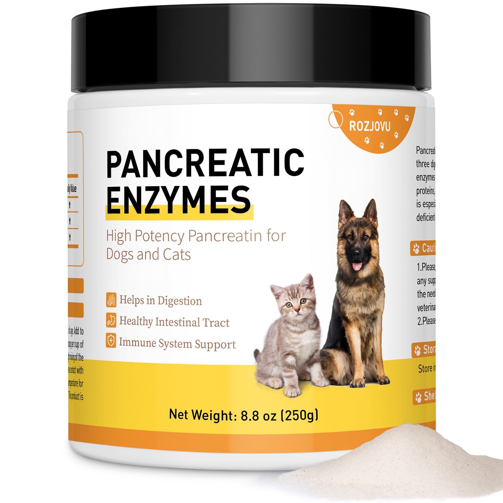 Liovsiso 10x pancreatin powder for dogs in packaging.