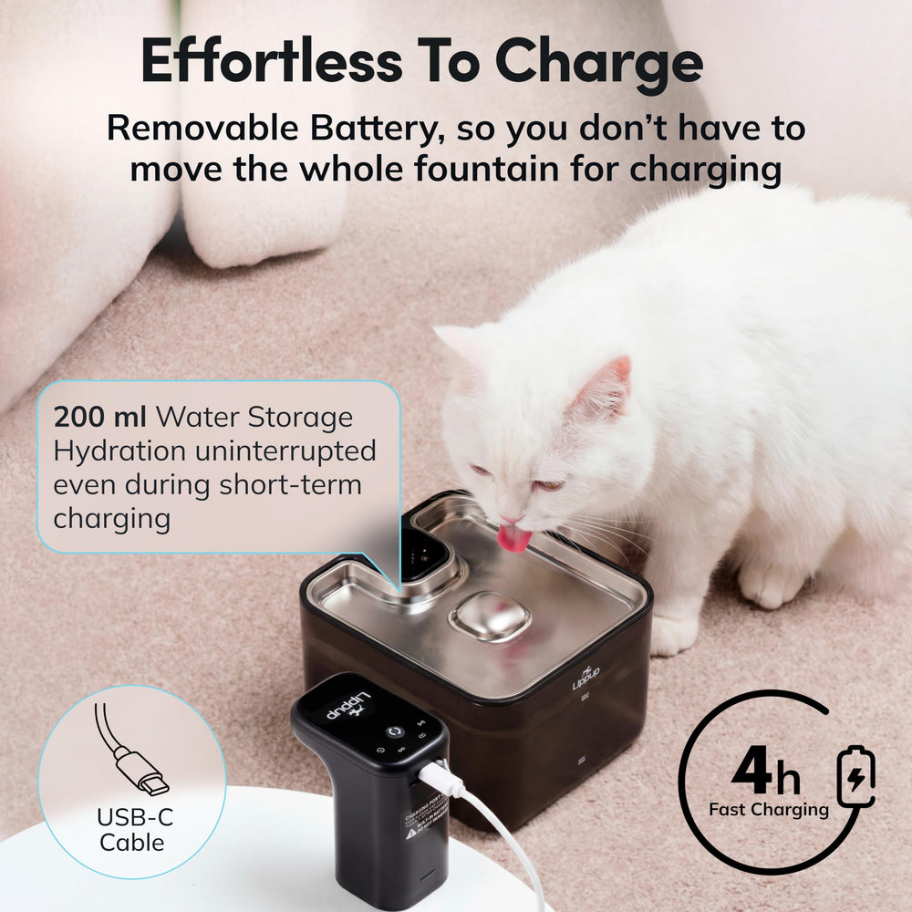 LIPPUP 88oz capacity water tank reduces refills for busy households