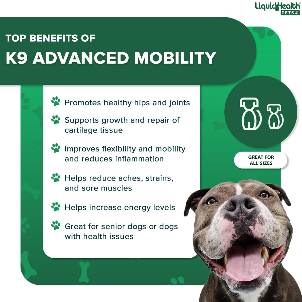Hip support emphasis with LIQUIDHEALTH K9 Advanced Mobility