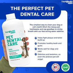 LIQUIDHEALTH Pet Dental Care Water Additive dosage instructions help owners measure correctly