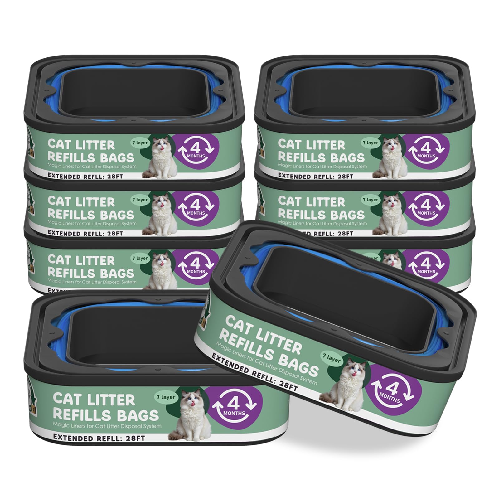 Lisyee cat litter refill cartridge with 28ft for an extended supply.