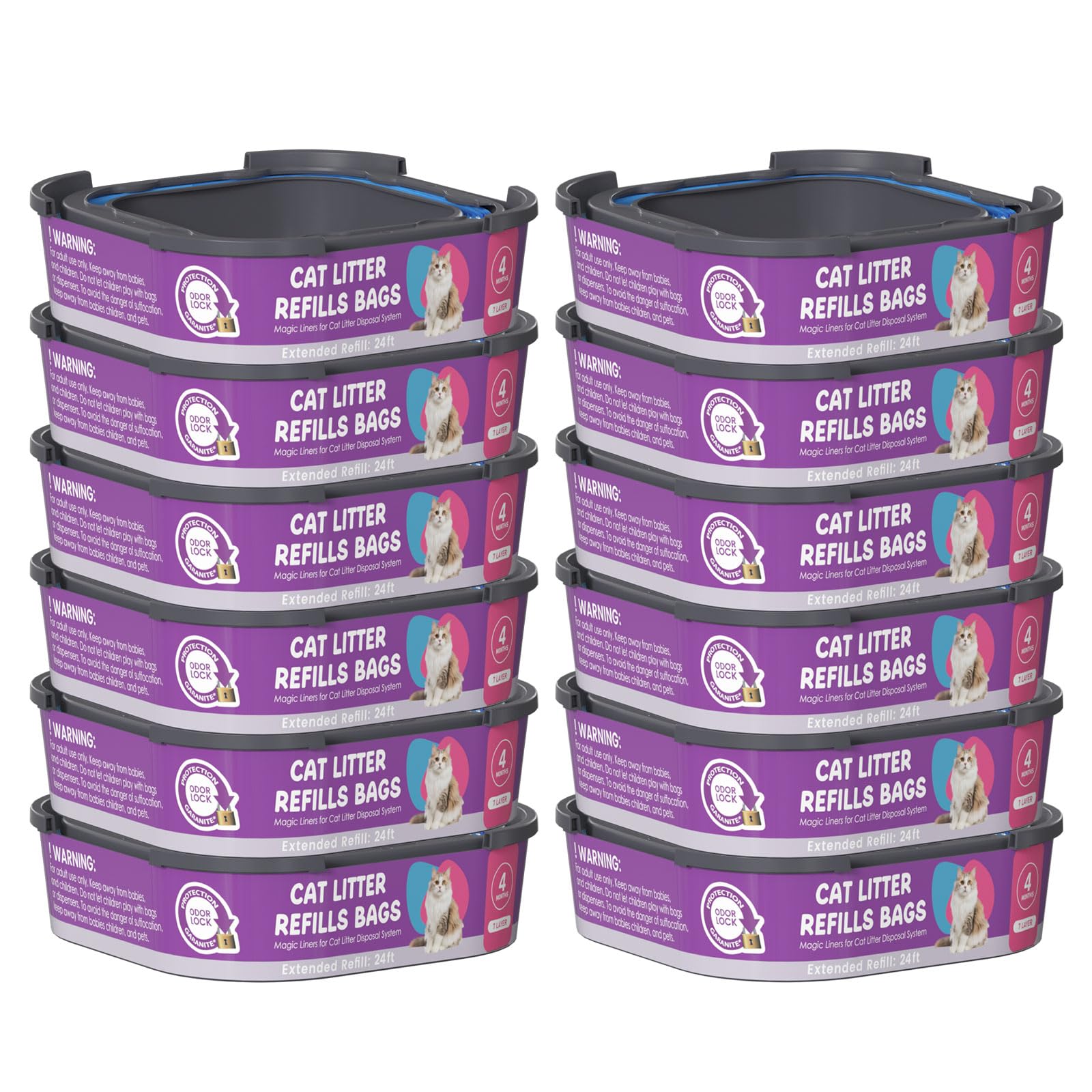 Lisyee cat litter refill cartridges standard compatibility for cleaner waste containment