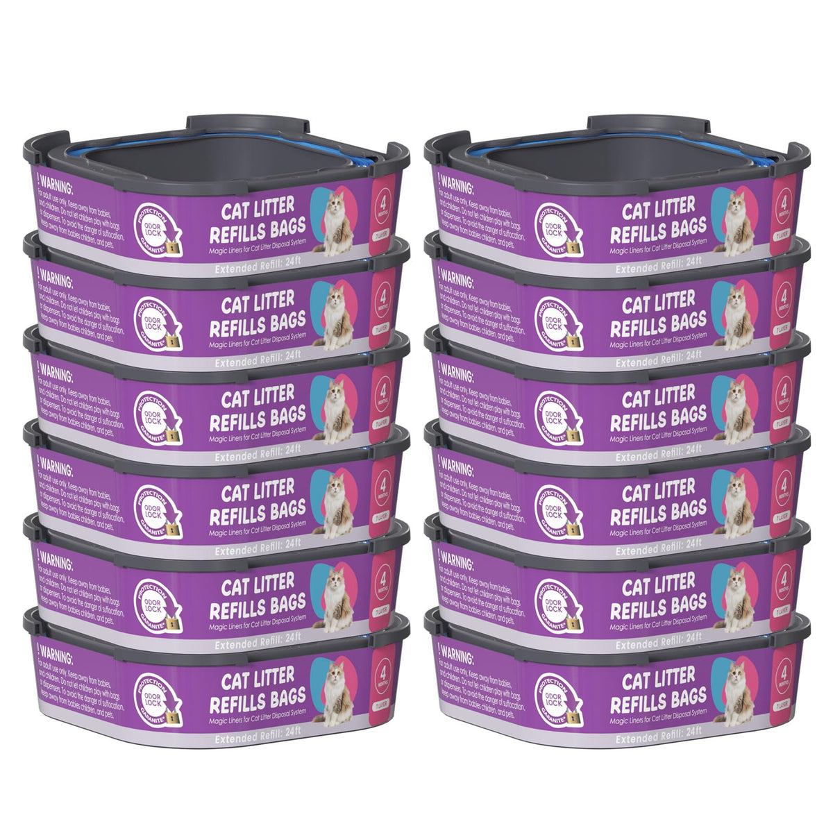 Lisyee cat litter refill cartridges standard compatibility for cleaner waste containment