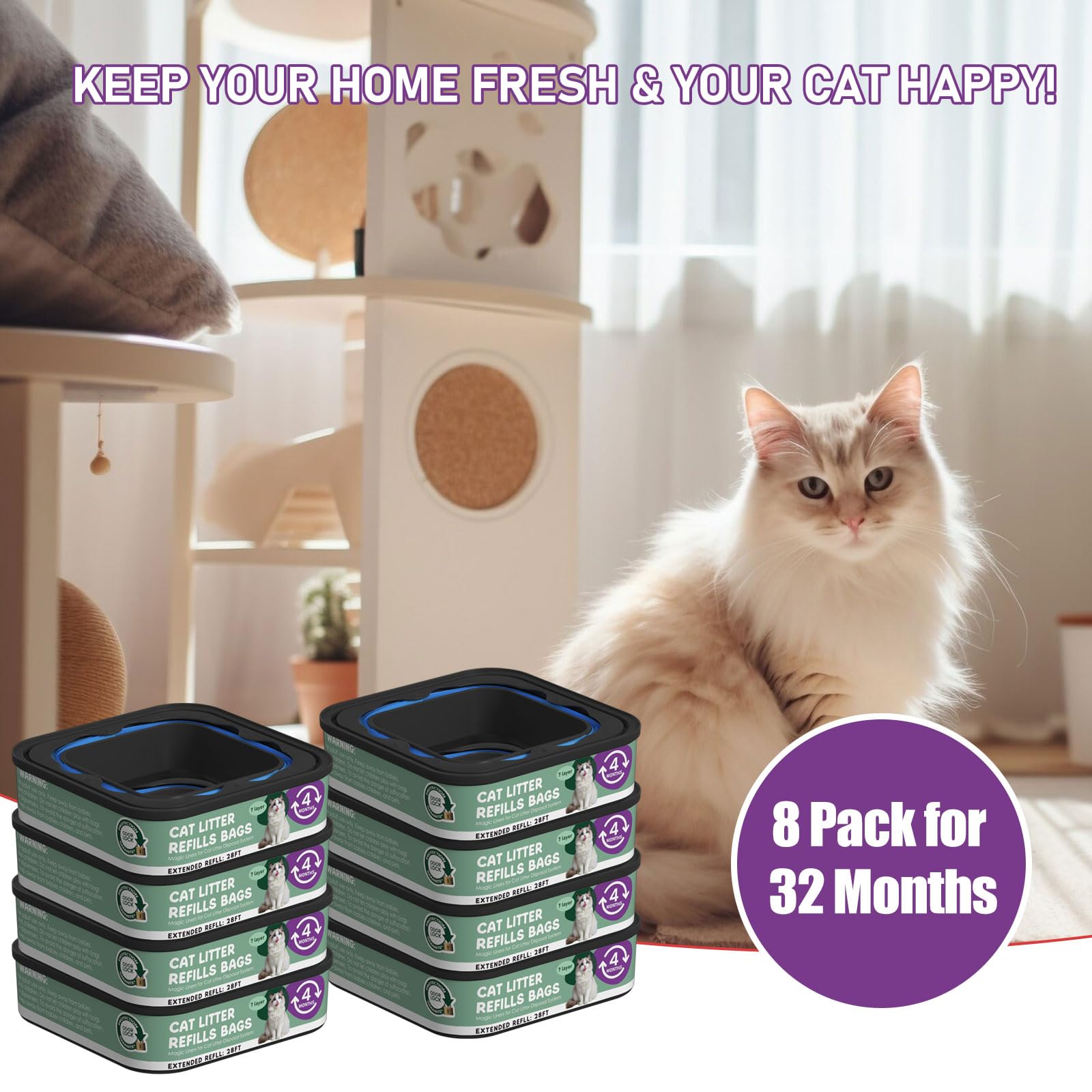 Lisyee packaging shows 8 refill bags for convenient replacement.