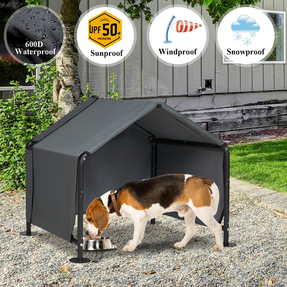 LitaiL kennel back door close-up showing Velcro wind barrier