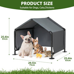 LitaiL outdoor kennel side view highlights removable back door for wind protection