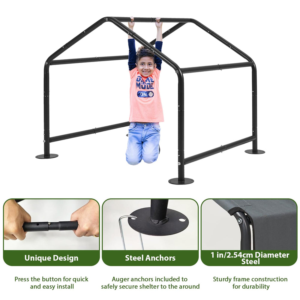 LitaiL durable steel frame with ground nails for stability