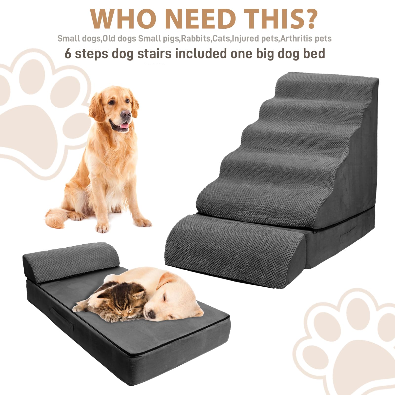 LitaiL dog stairs easy-clean cover is machine washable for hygienic use.