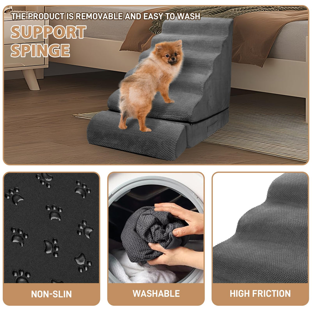 LitaiL dog stairs six-tier versatility lets you adapt height with the bed.