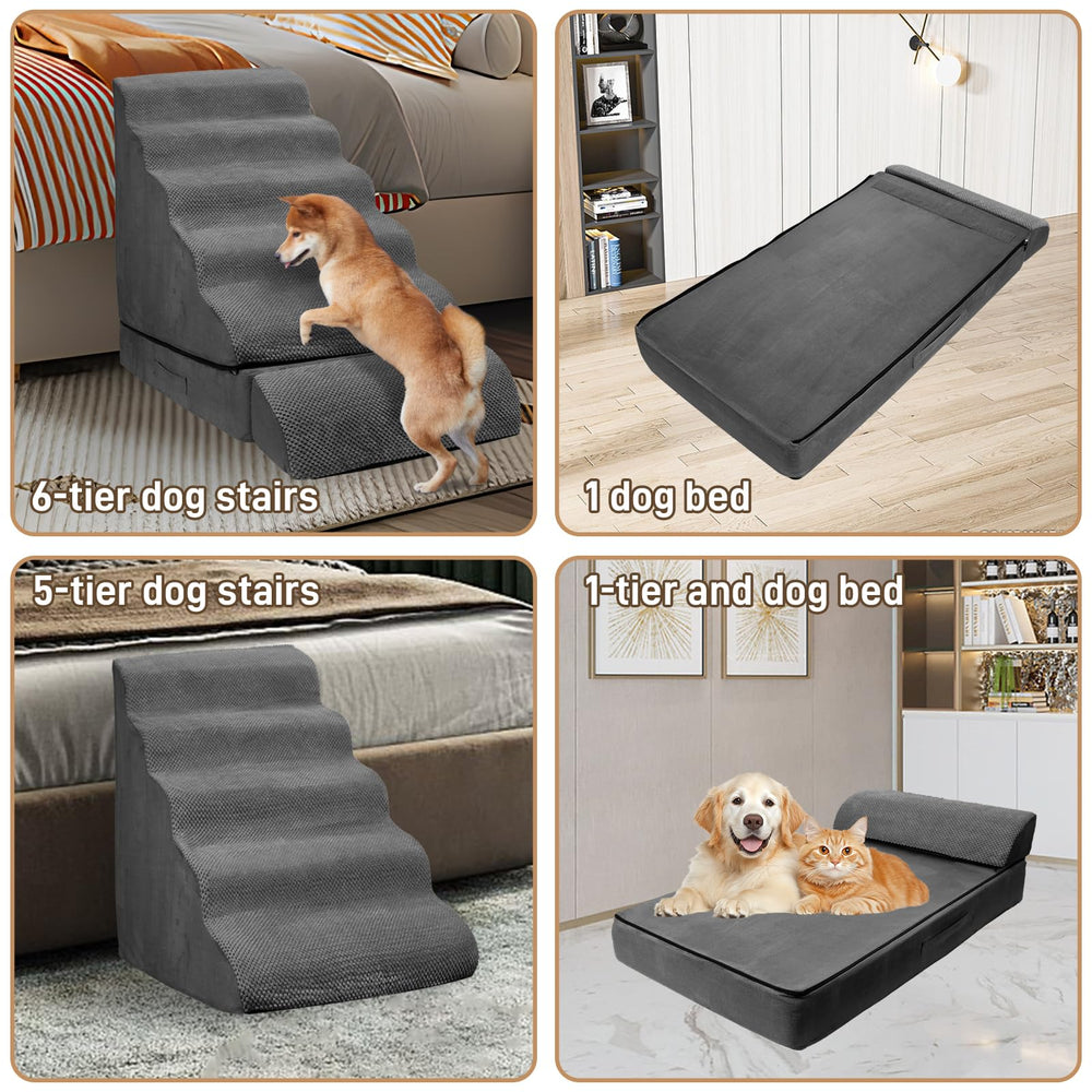 LitaiL dog stairs vacuum-packaging ships compact and rebounds after opening.