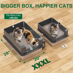 Lites XXXL litter box lid and high walls emphasize privacy during use
