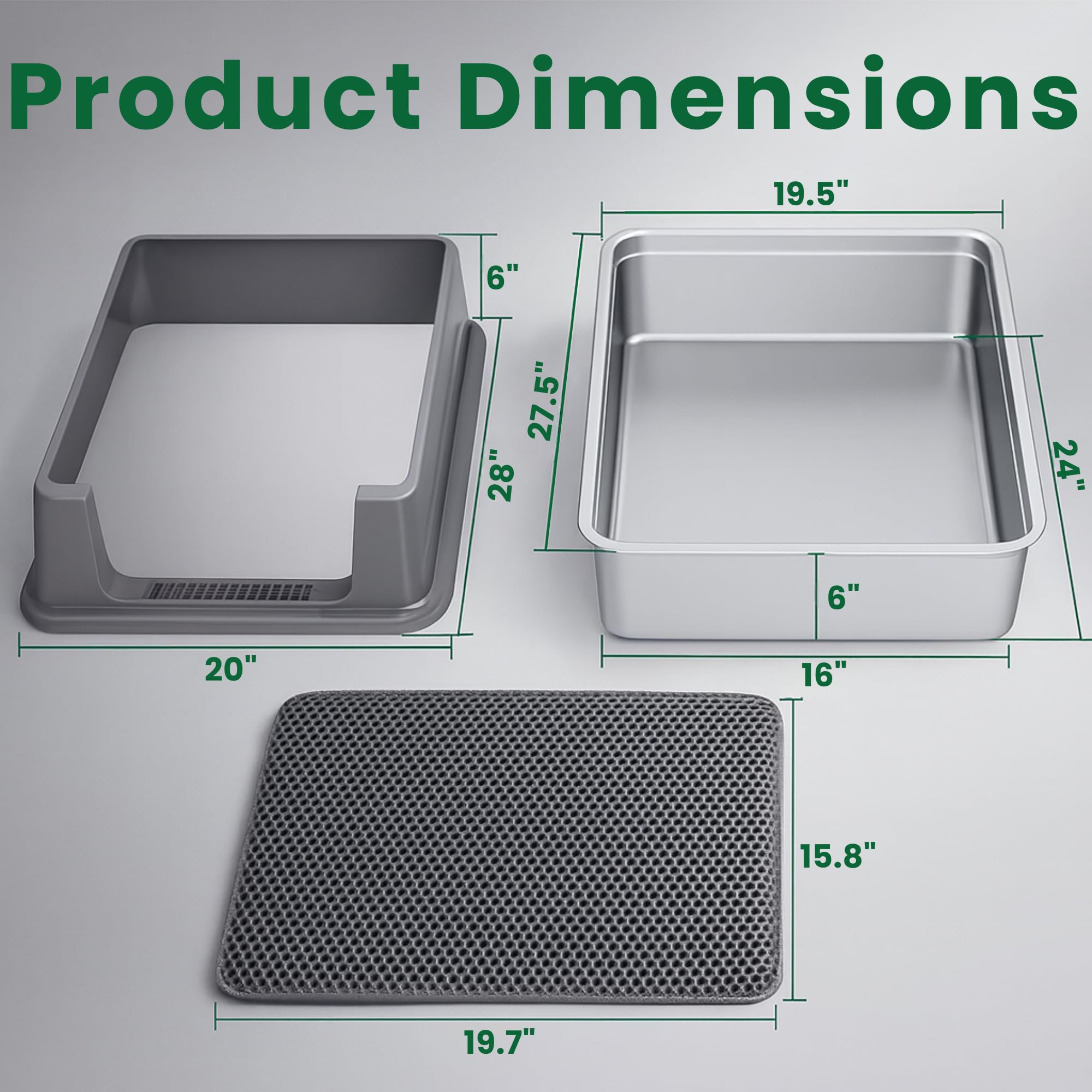 Lites XXXL mat in front to trap litter and keep floors clean