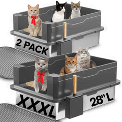 Lites XXXL stainless steel cat litter box top view shows roomy interior for large cats