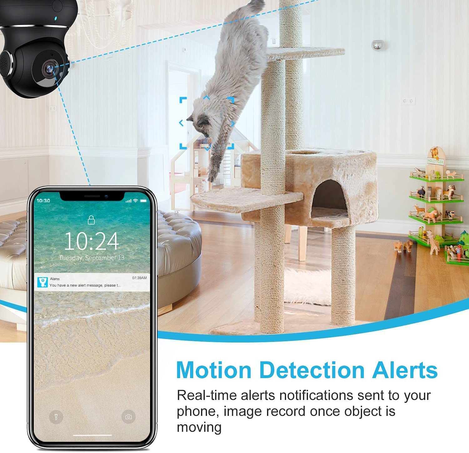 Litokam motion-detection tracking helps you spot activity quickly on mobile.