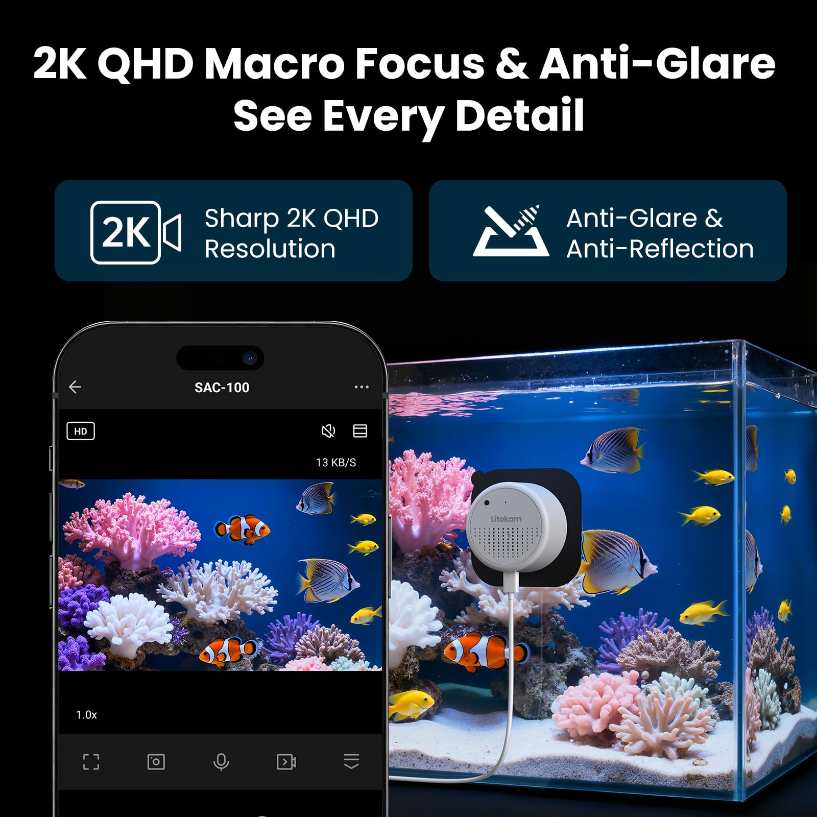 Litokam Reptile Camera close-focus for detailed expressions