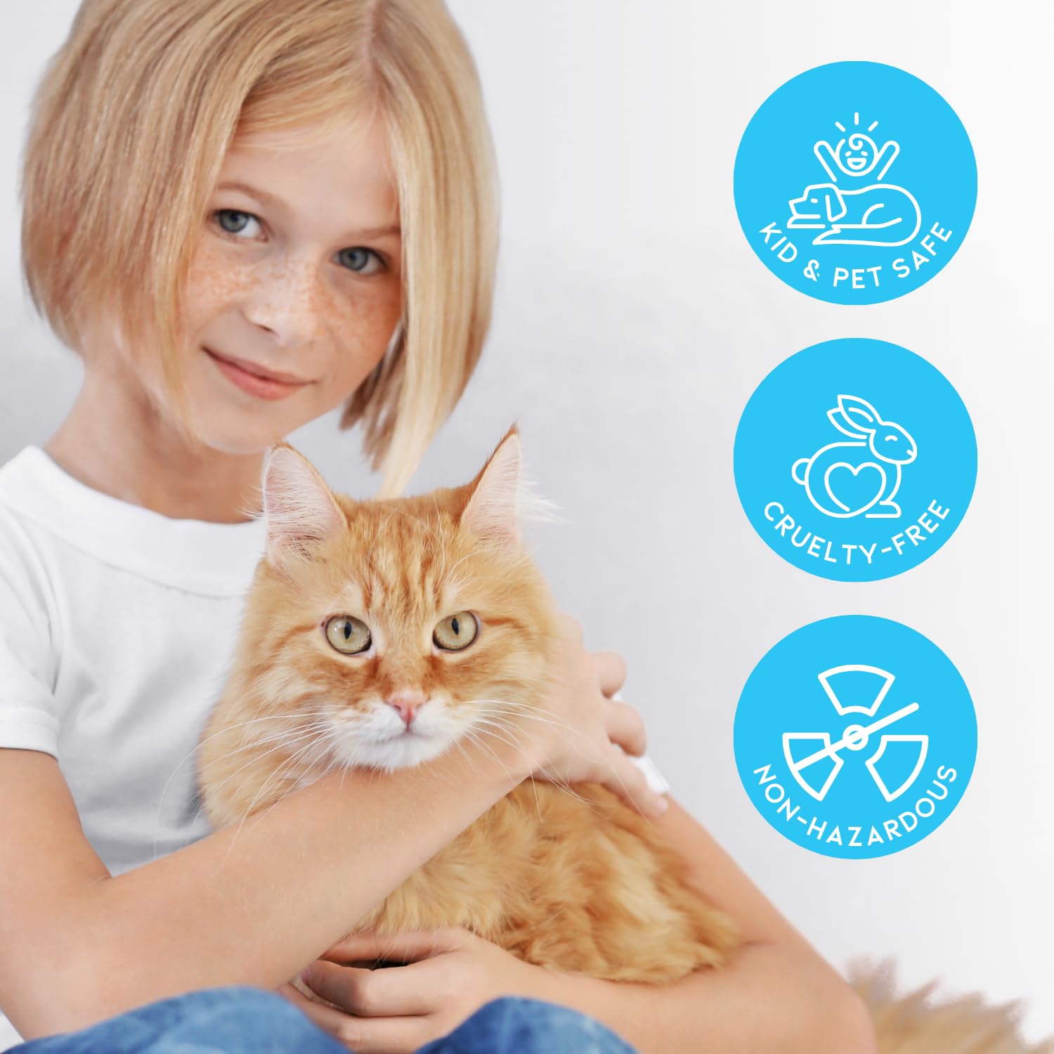 Natural ingredients safely neutralizing pet odors with Litter Box Magic.