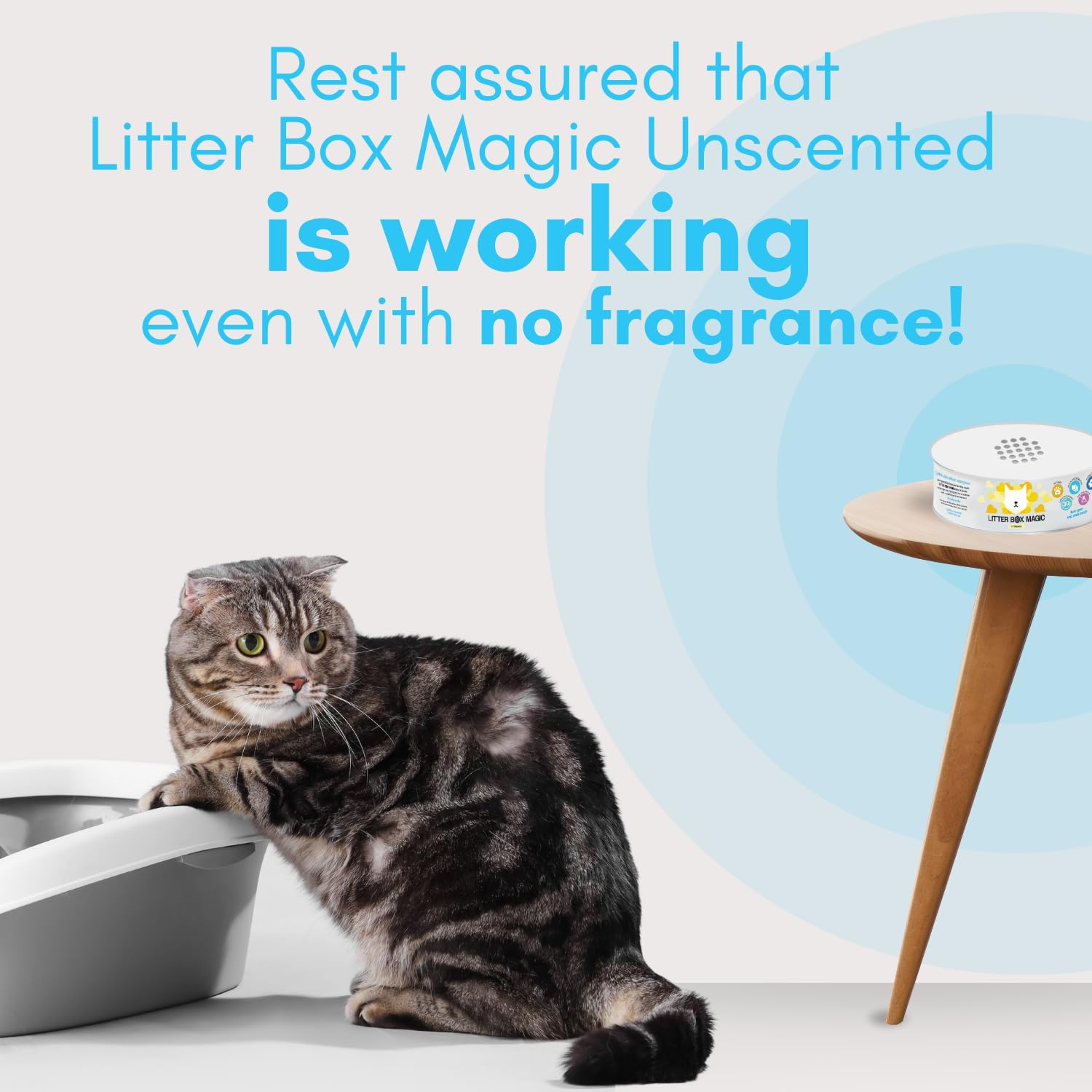 Litter Box Magic easy twist lid enables simple odor control