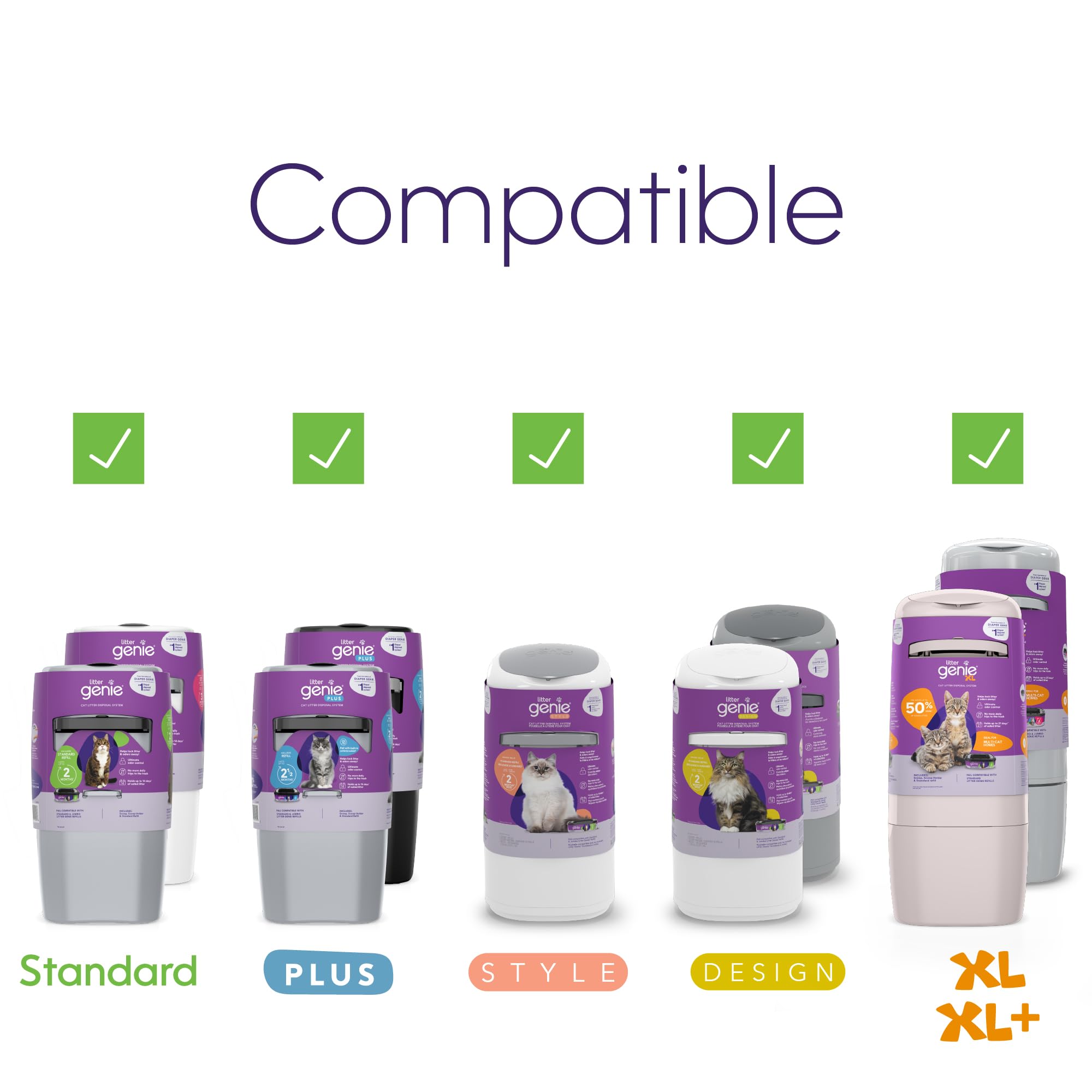 Litter Genie 3-pack packaging highlights value and long term reliability.