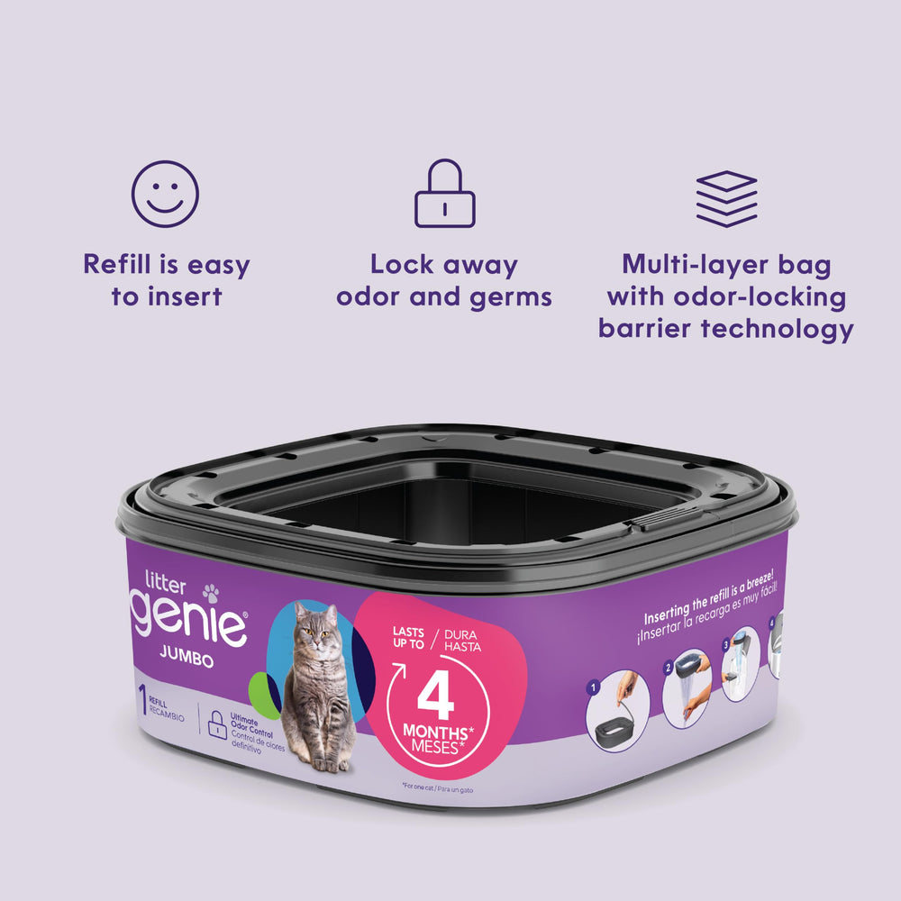 Eco-friendly packaging of Litter Genie refill reduces waste