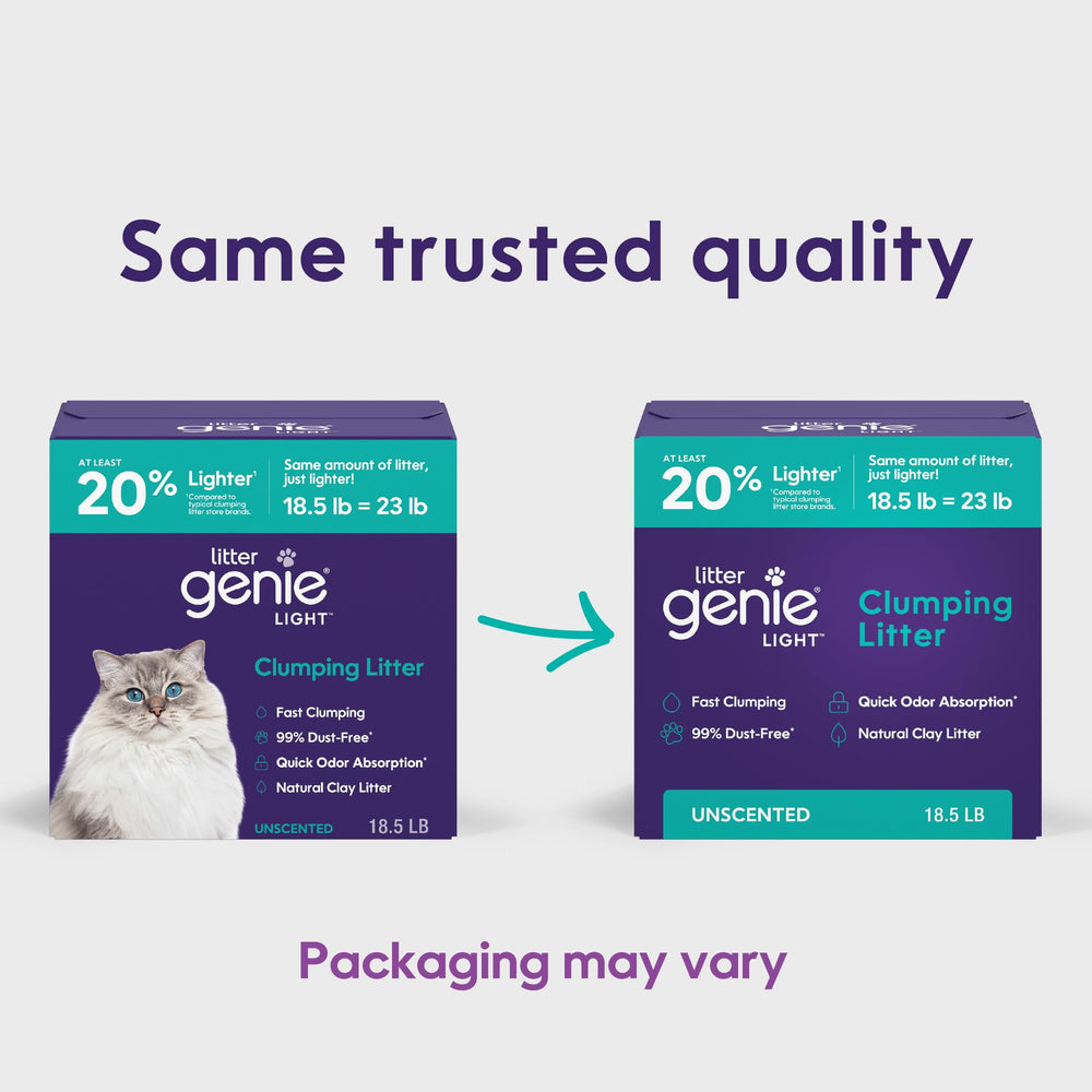 Litter Genie Light unscented natural clay provides strong absorption.
