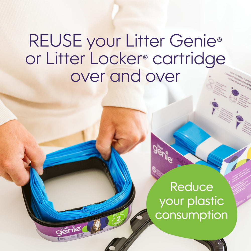 Litter Genie odor-lock-film keeps odors locked in for a fresher home.