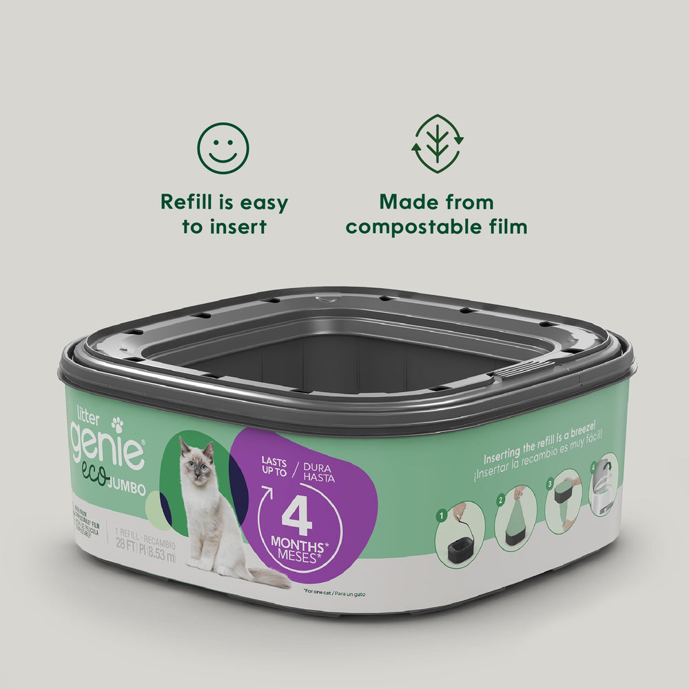 Litter Genie packaging and labeling promotes responsible eco choices.