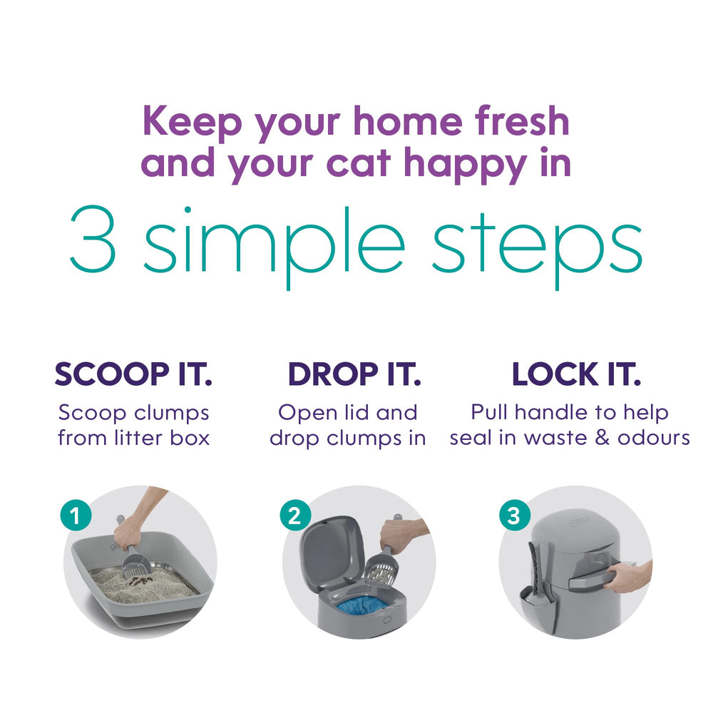 Litter Genie compact pail design fits small spaces.