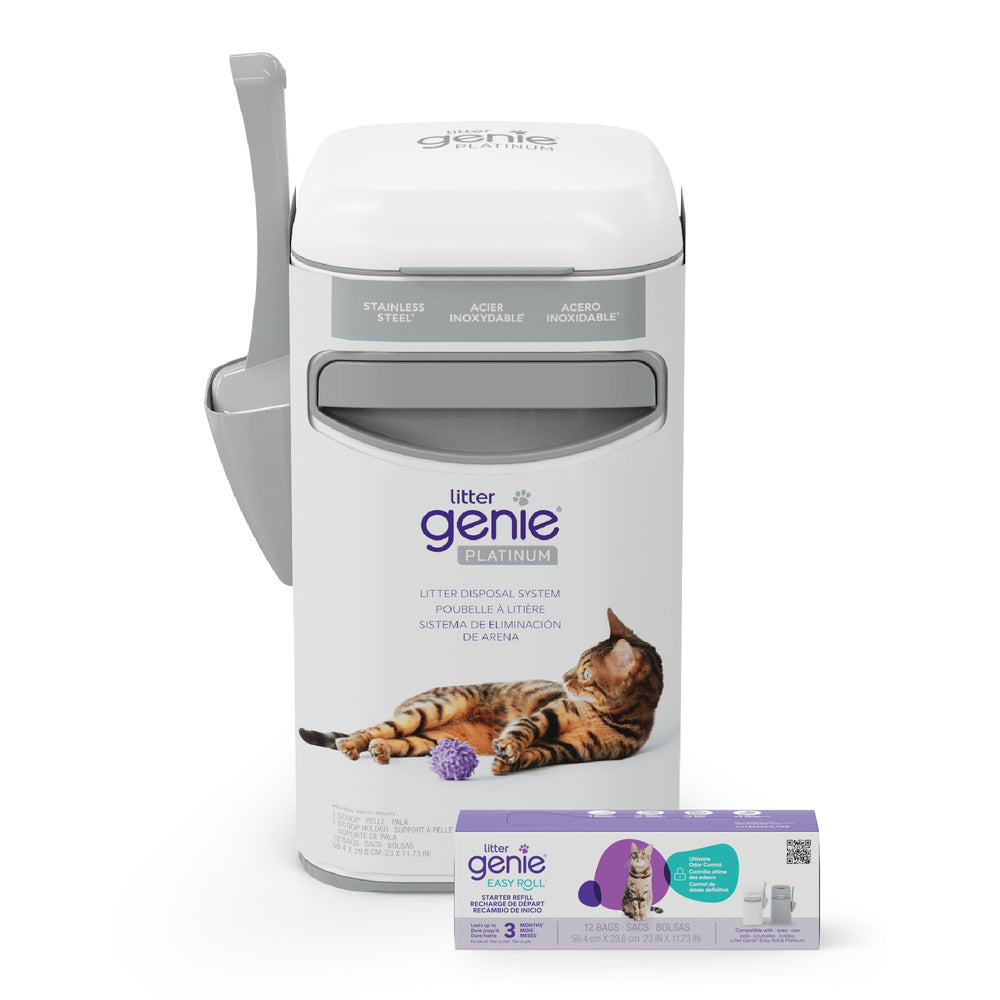 Litter Genie Platinum stainless steel pail with odor-control system.