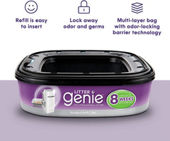 Litter Genie seven-layer odor barrier refill closeup highlighting strong odor protection.