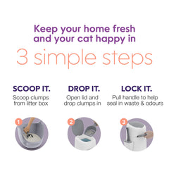 Litter Genie sliding handle controls odors during disposal.