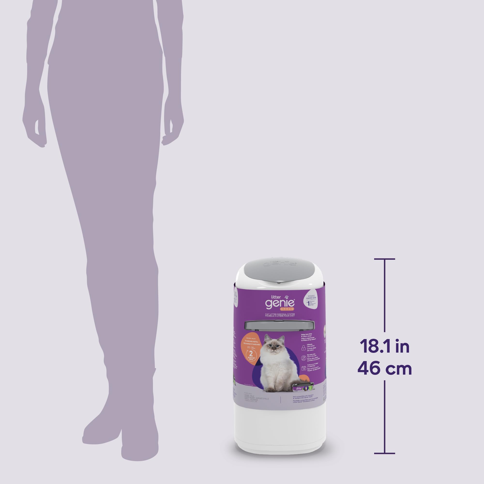 Litter Genie odor-barrier refill demonstrates odor-locking technology.