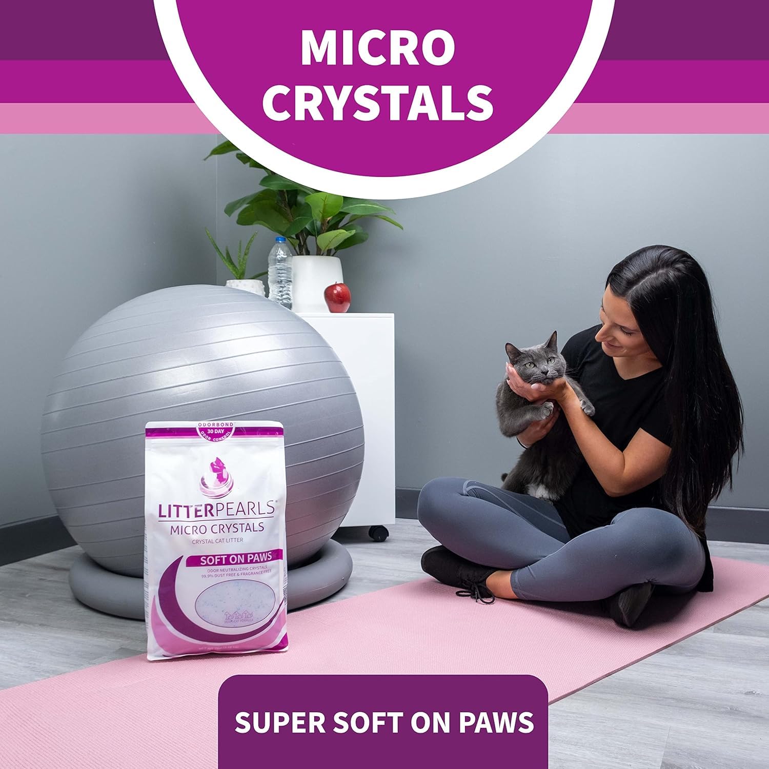 Litter Pearls Lightweight Crystals are easy to handle during refills.
