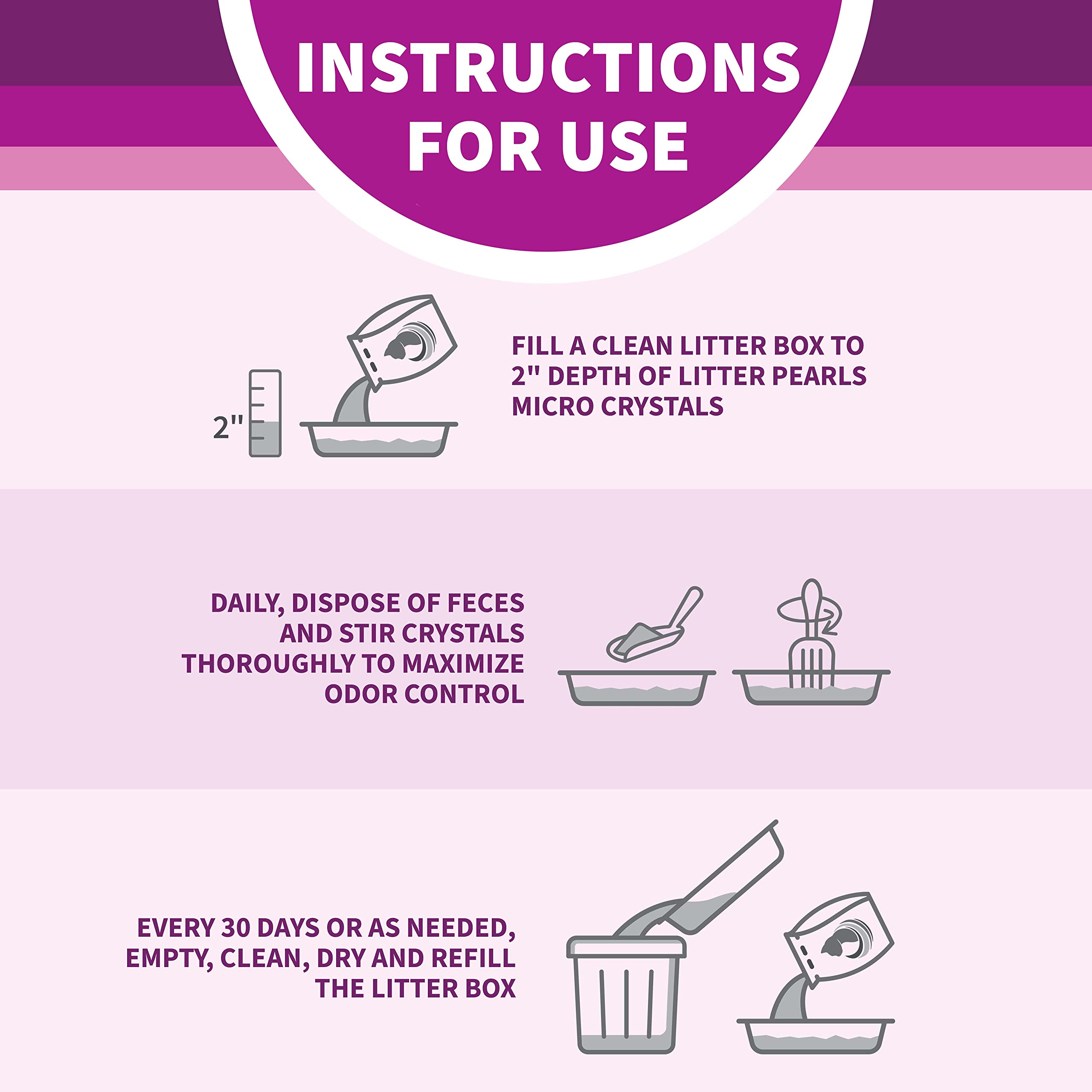 Litter Pearls litter-box freshness with extended odor control in multi-cat homes.