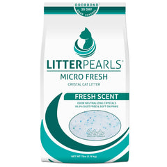 Litter Pearls Micro Fresh crystal litter bag front showing lightweight design and fresh scent.
