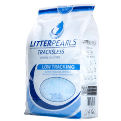 Litter Pearls Tracksless crystal litter in a 7 lb bag for easy setup