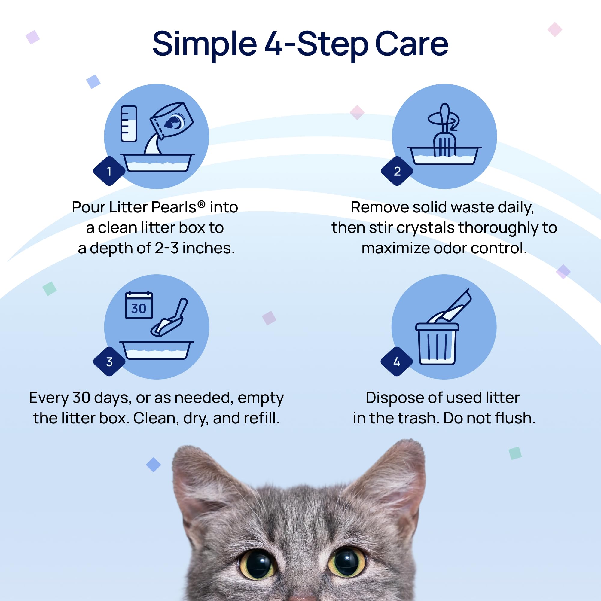 Litter Pearls Tracksless paw-friendly crystals for a comfortable litter experience