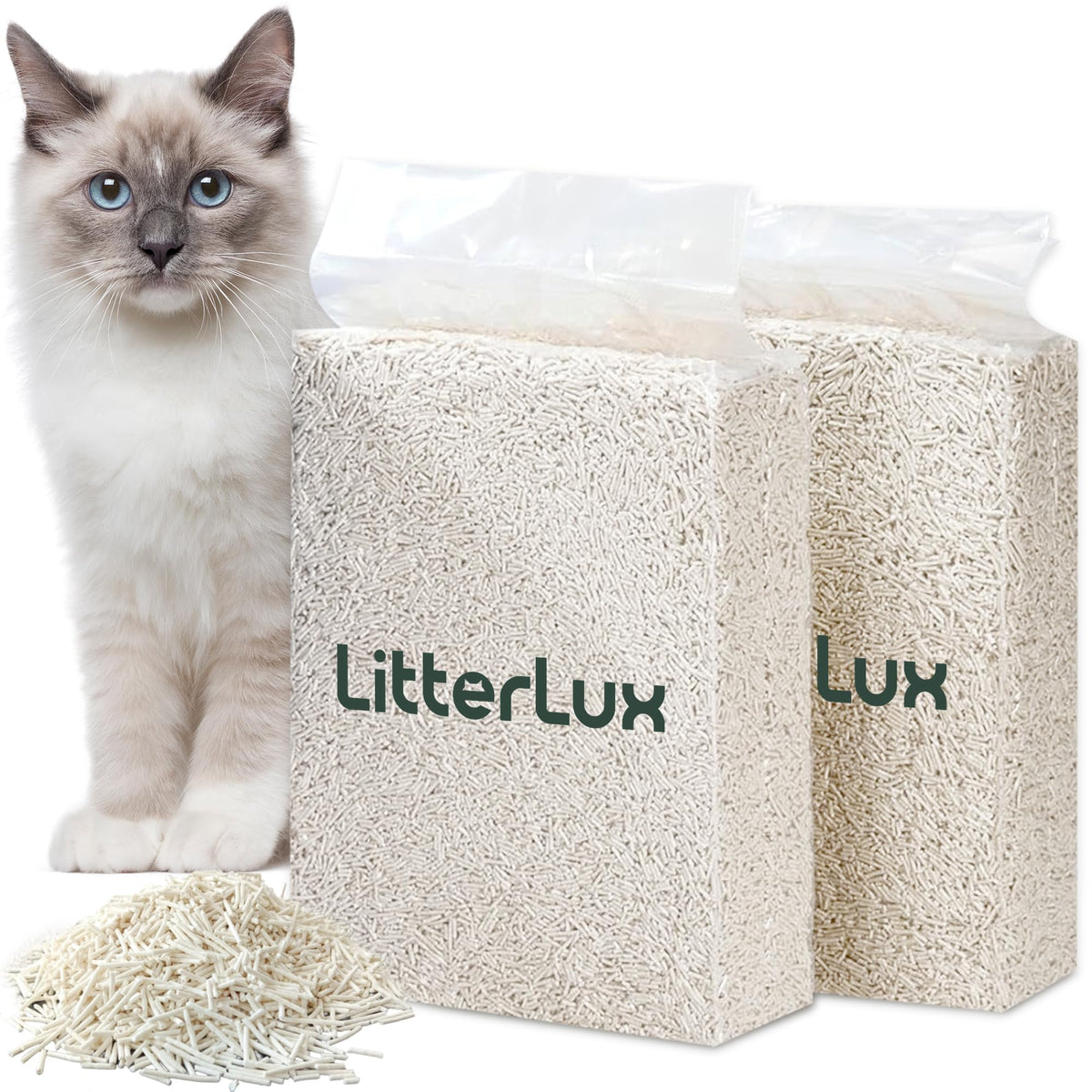 LitterLux Tofu Cat Litter clumping action enables easy scooping with low dust.