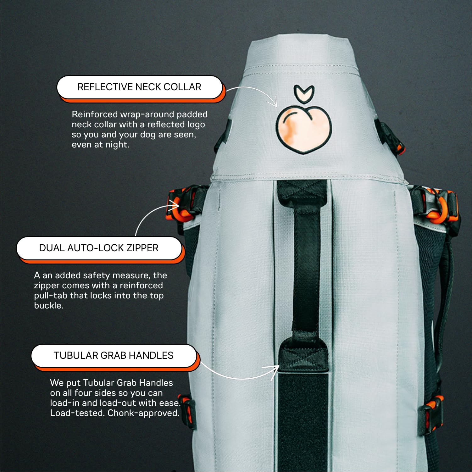 Tail port design enables natural tail movement during wear.