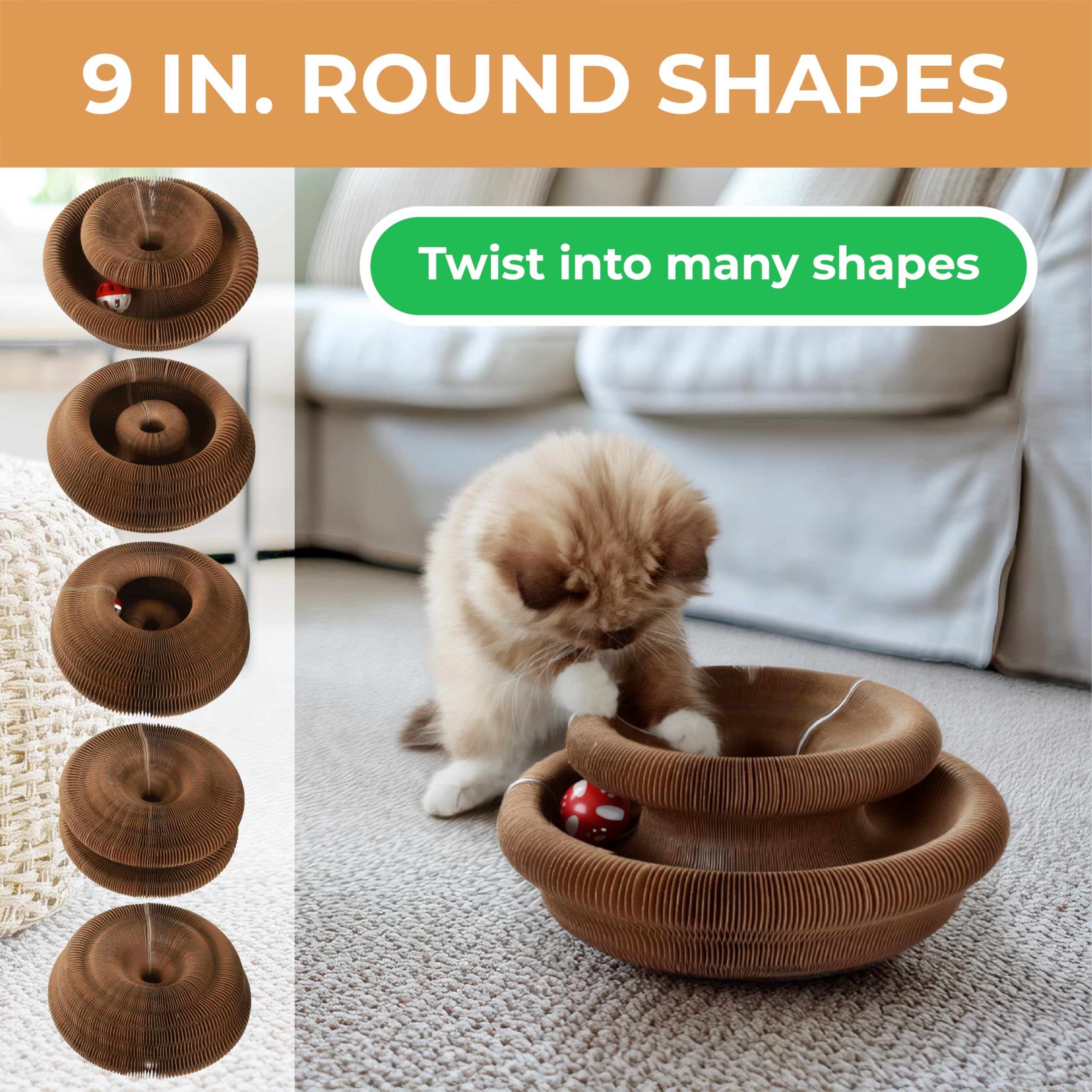 LittleMitts 2X Magic Organ cat Scratcher provides multi-sensory stimulation