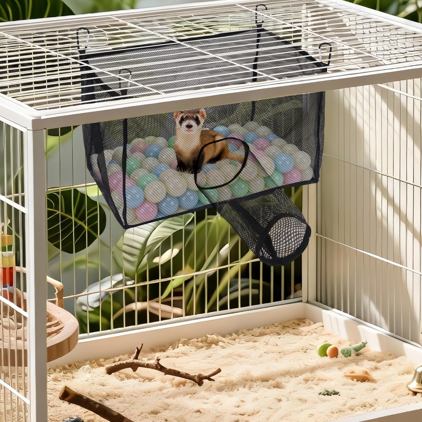 LITURTOO spacious hammock supports hamsters and chinchillas with airflow.