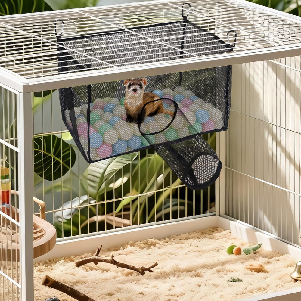 LITURTOO spacious hammock supports hamsters and chinchillas with airflow.