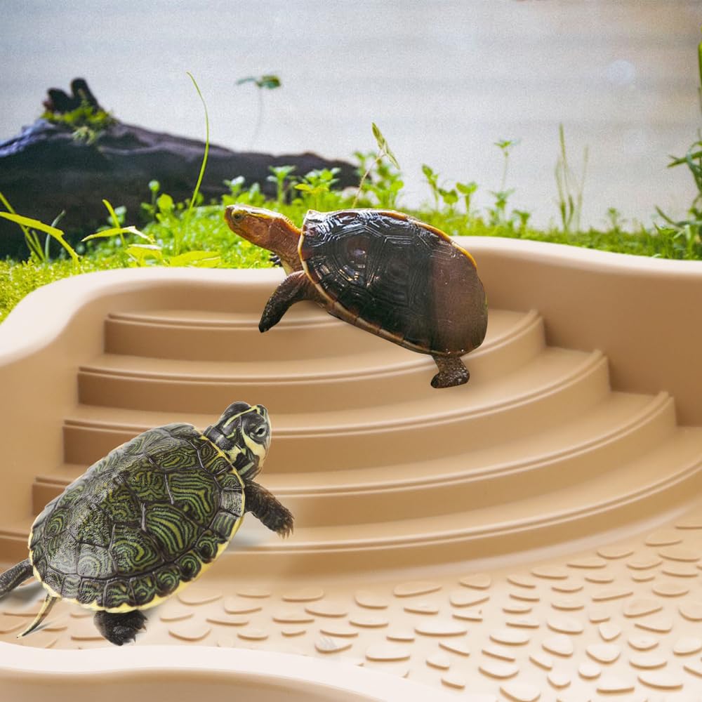 LIUZONGIN Reptile Bath Dish slope function image demonstrates climb-in design and water safety.