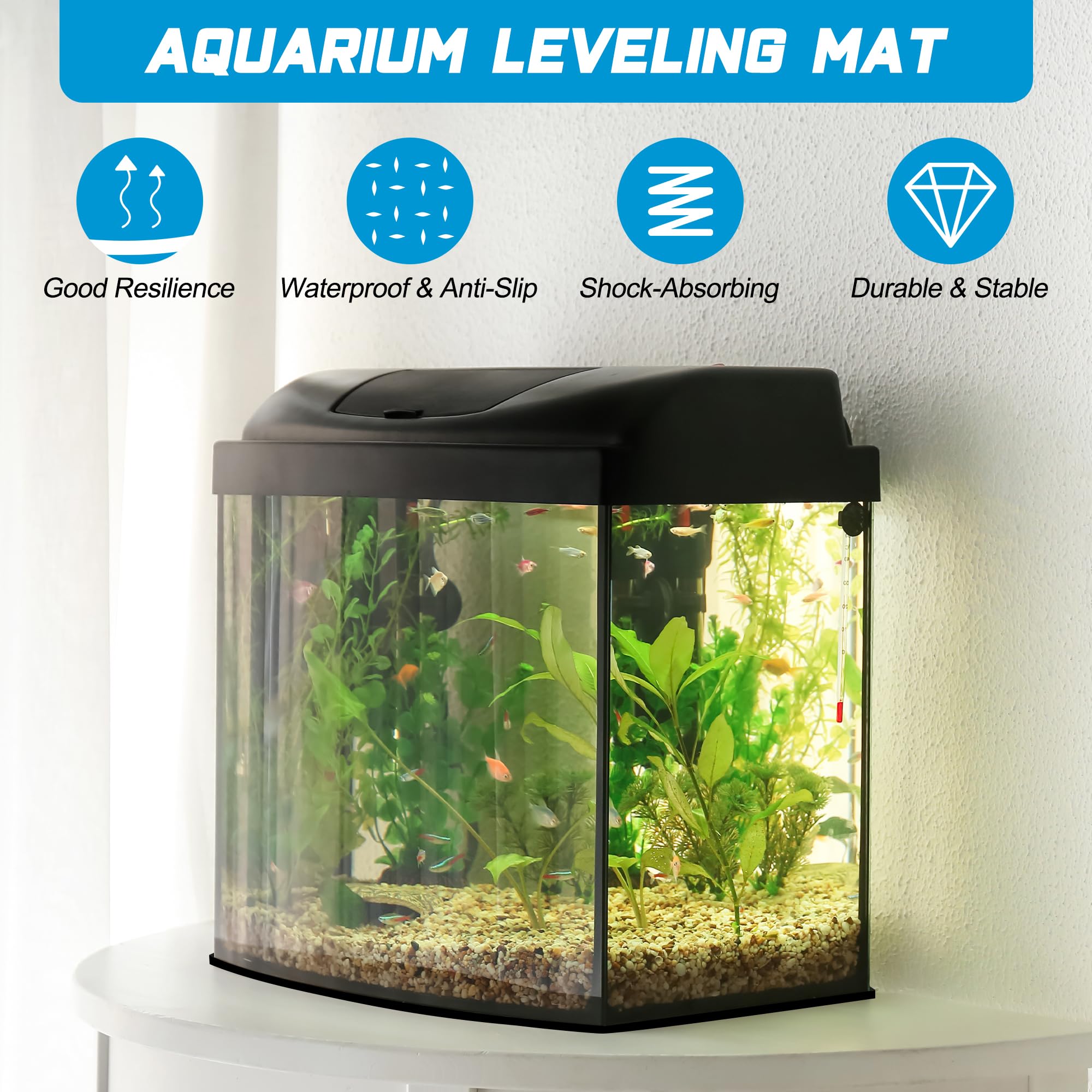 Liveek neoprene aquarium pad is durable and protects surfaces while reducing vibrations.